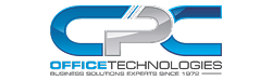 Logo von CPC Office Technologies mit dem Slogan „Business Solutions Experts since 1972“.