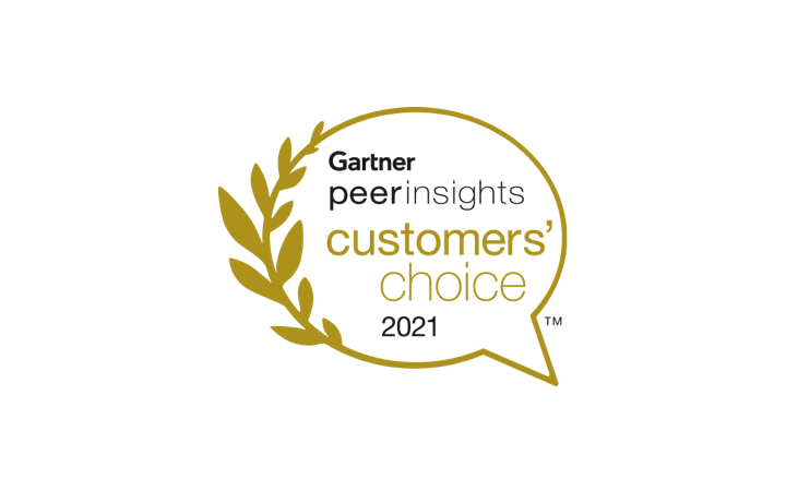 Logo für Customers’ Choice Award im Gartner Peer Insights-Bericht 2021