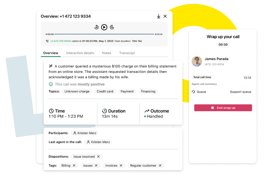Thumbnail für die Zusammenfassung nach Anrufende und Notizen zum Anruf