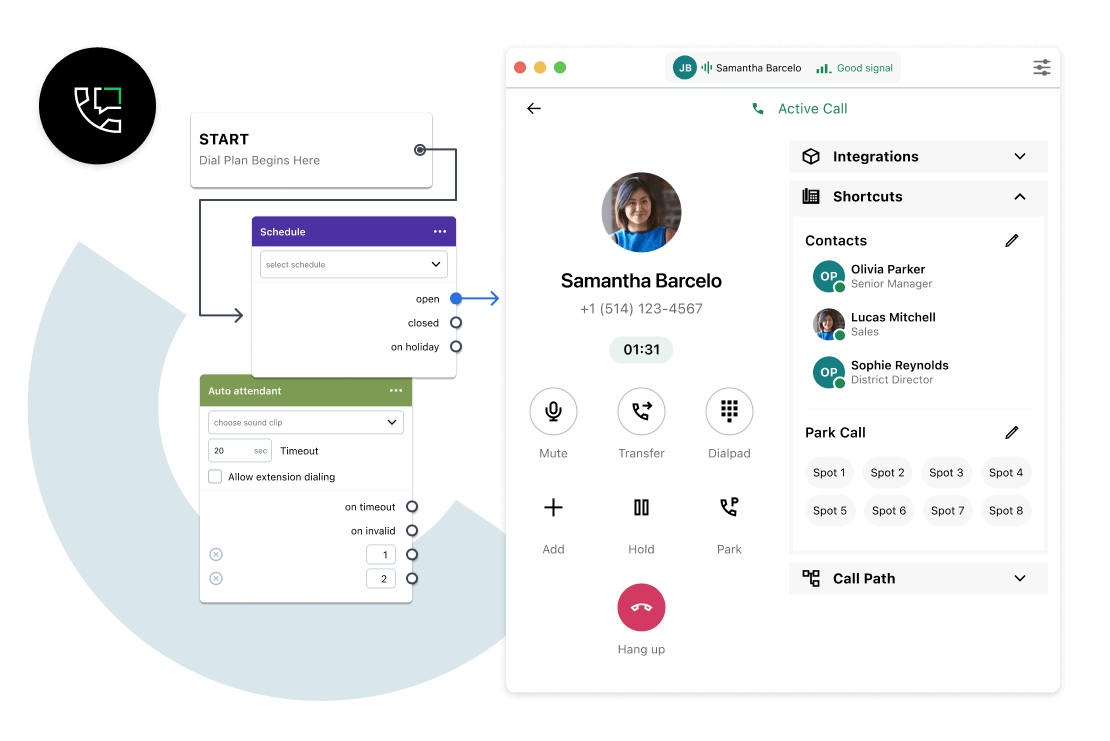 Screenshot des GoTo Connect VoIP-Telefon-Abos, der die Kommunikation zwischen Lehrern, Eltern und Schülern über mehrere Kanäle vereinfacht.
