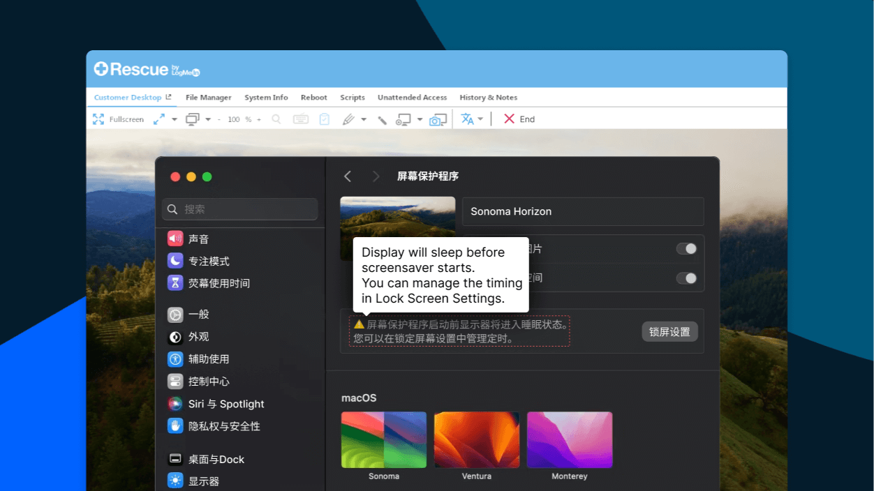 Screenshot, der zeigt, wie ausgewählter Text auf dem Bildschirm eines Benutzers in Echtzeit übersetzt wird.
